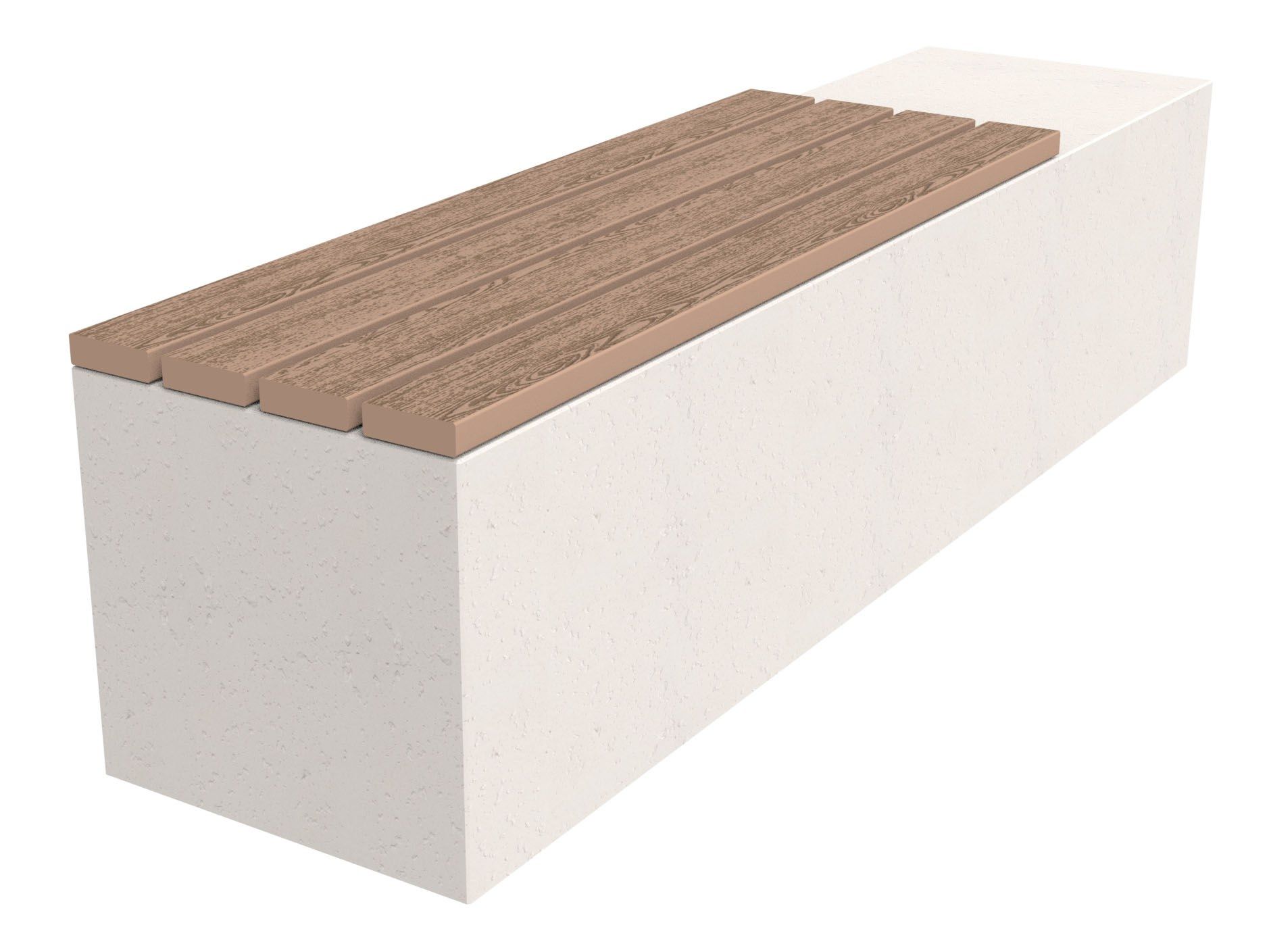 Бетонная скамья с планками WPC Lazzari Афина ARCH-00075834 - Вид №1