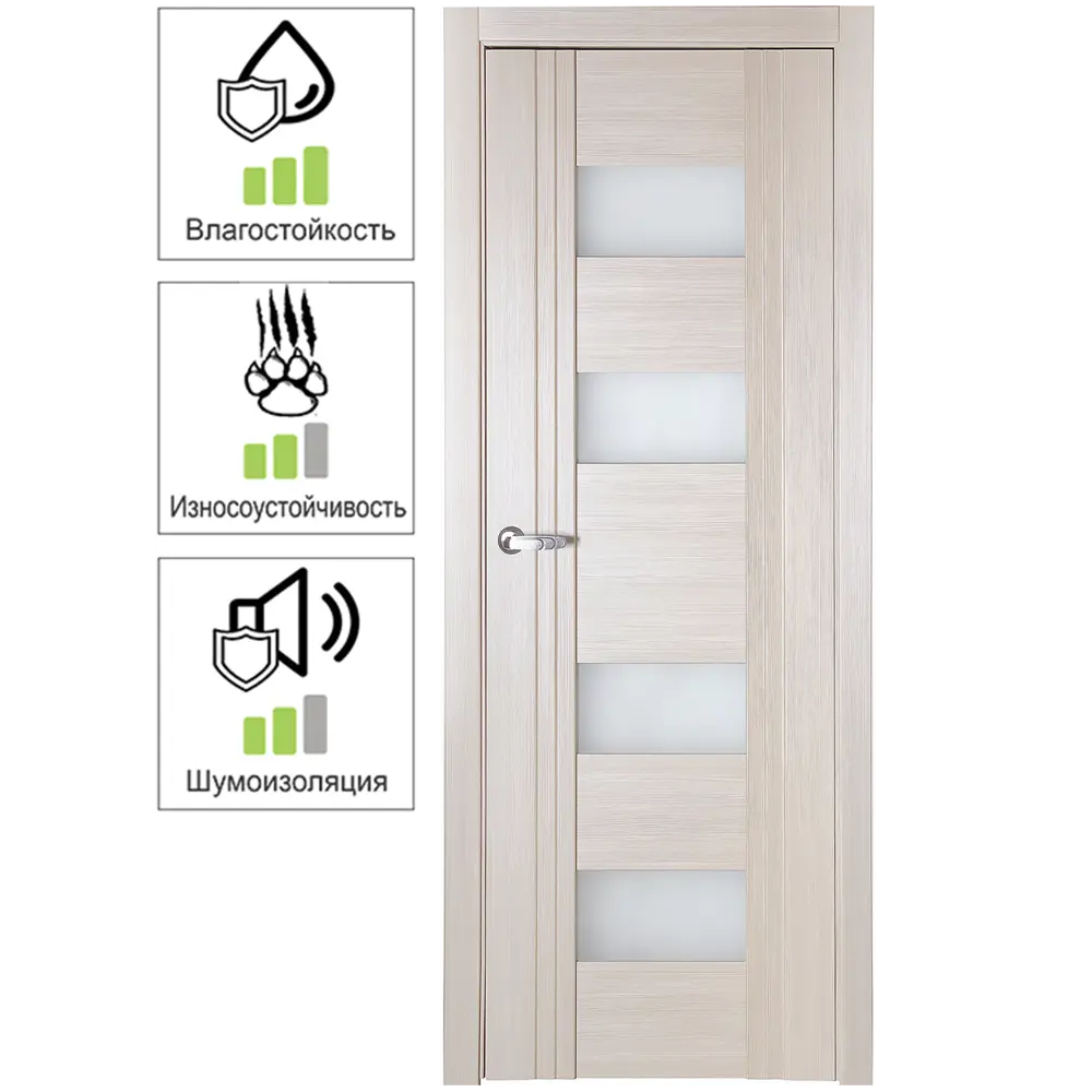 Дверь межкомнатная Селект остеклённая ПВХ цвет эшвуд 90x200 см (с замком) BELWOODDOORS STLM-2070369