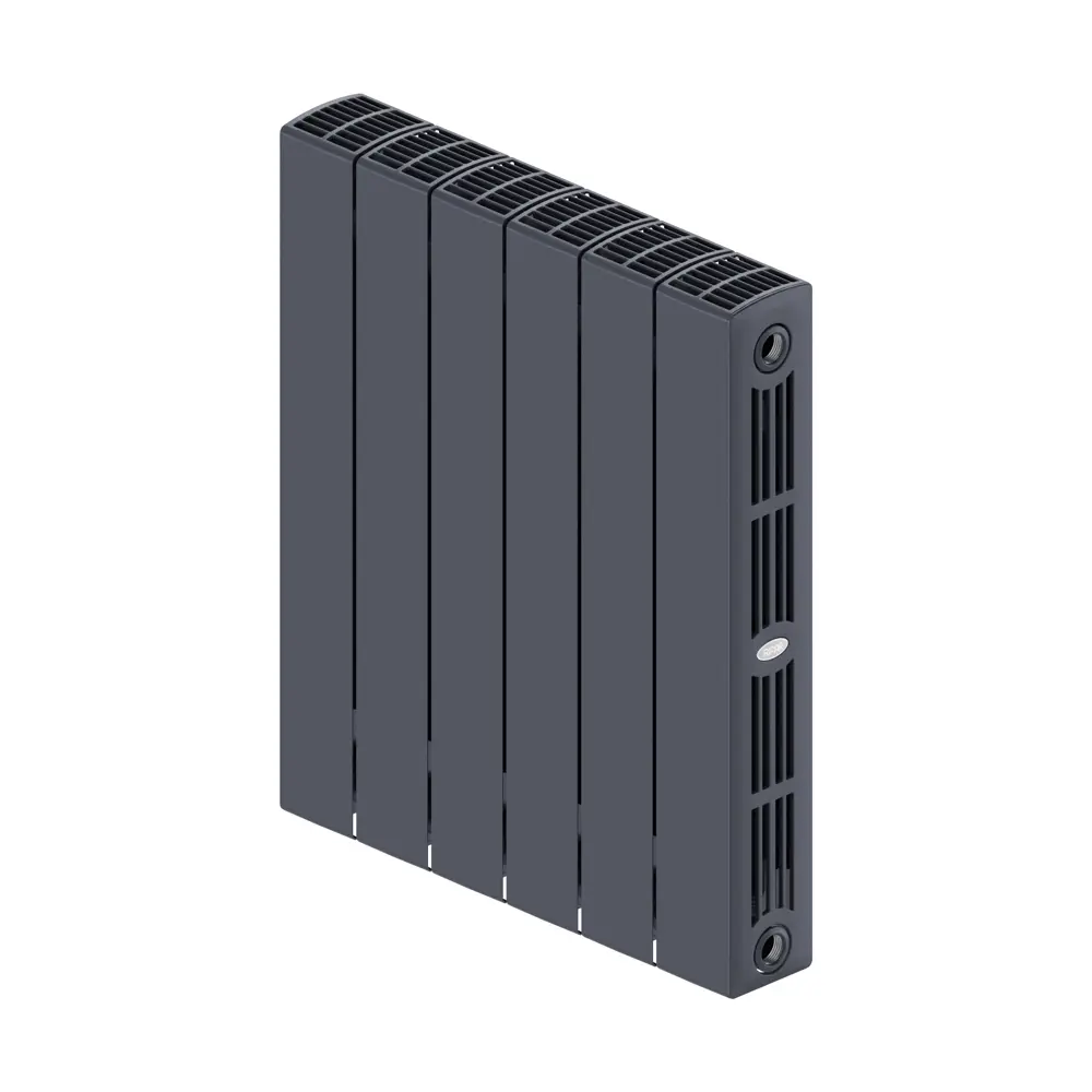Радиатор секционный Rifar Supremo S50006RAL7012 500/90 6 секций боковое подключение биметалл серый 82560811 STLM-2193733 - Вид №1