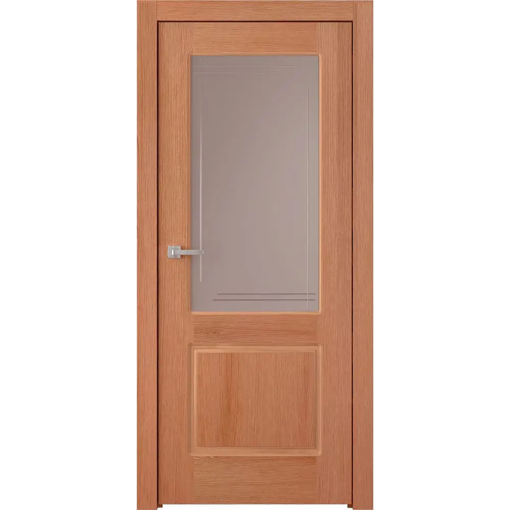 89161232 Дверь межкомнатная со стеклом Бристоль 60x200 см шпон цвет дуб американский без замка, без петель STLM-0903396 BELWOODDOORS 