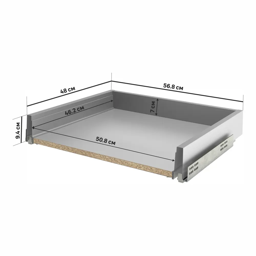 Ящик Delinia ID 56.8x9.4x48 см металл цвет серый Отсутствует STLM-2139296 - Вид №2