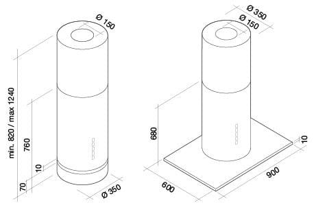Стальной остров с активированным углем Falmec ARCH-00003785 - Вид №2