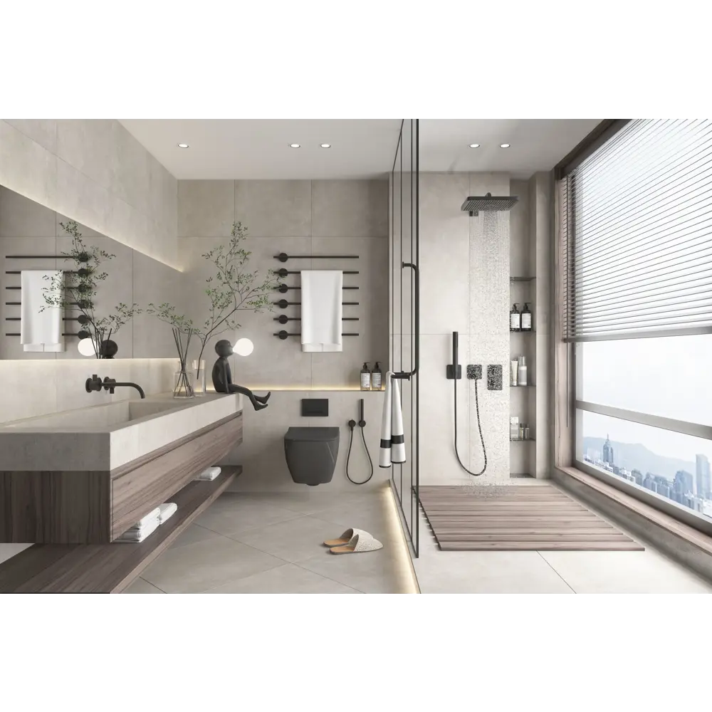 Керамогранит Concrete Anthra FP ректифицированный 120x60 мм 1.44 м² цвет серый-серебристый Santreyd STLM-2169225 - Вид №1