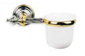 G10(04) Stil Haus Giunone, настенный керамический стакан, цвет белый - золото
