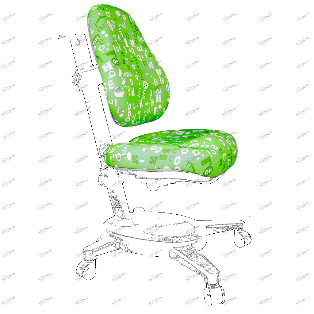 Чехол для кресла Y-110 зеленый с буквами MEALUX  336208 Зеленый Santreyd 