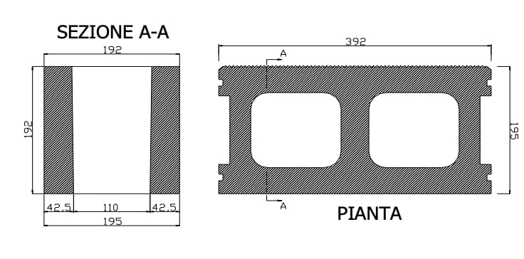 Виброкомпенсированный бетонный разделенный кирпичный блок Gallotta расколотые и рифленые ARCH-00063877 - Вид №2