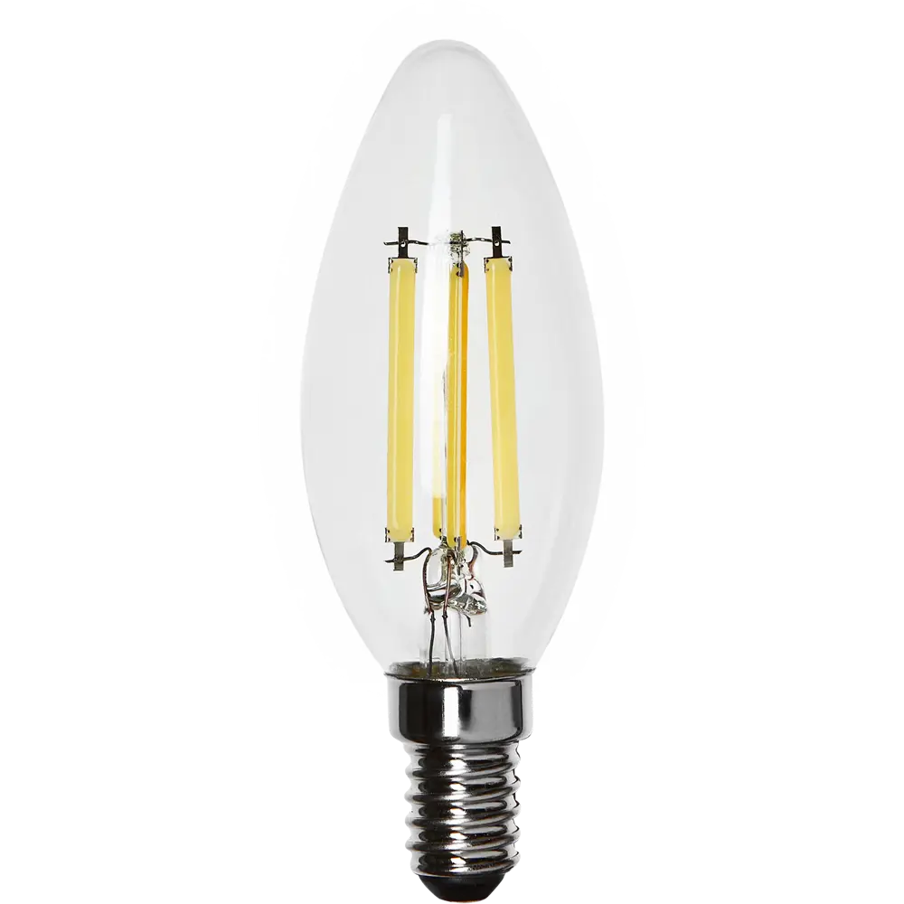 LEXMAN LED-лампа E14 свеча 6Вт прозрачная, нейтральный белый свет 82991613 STLM-1420555 - Вид №1