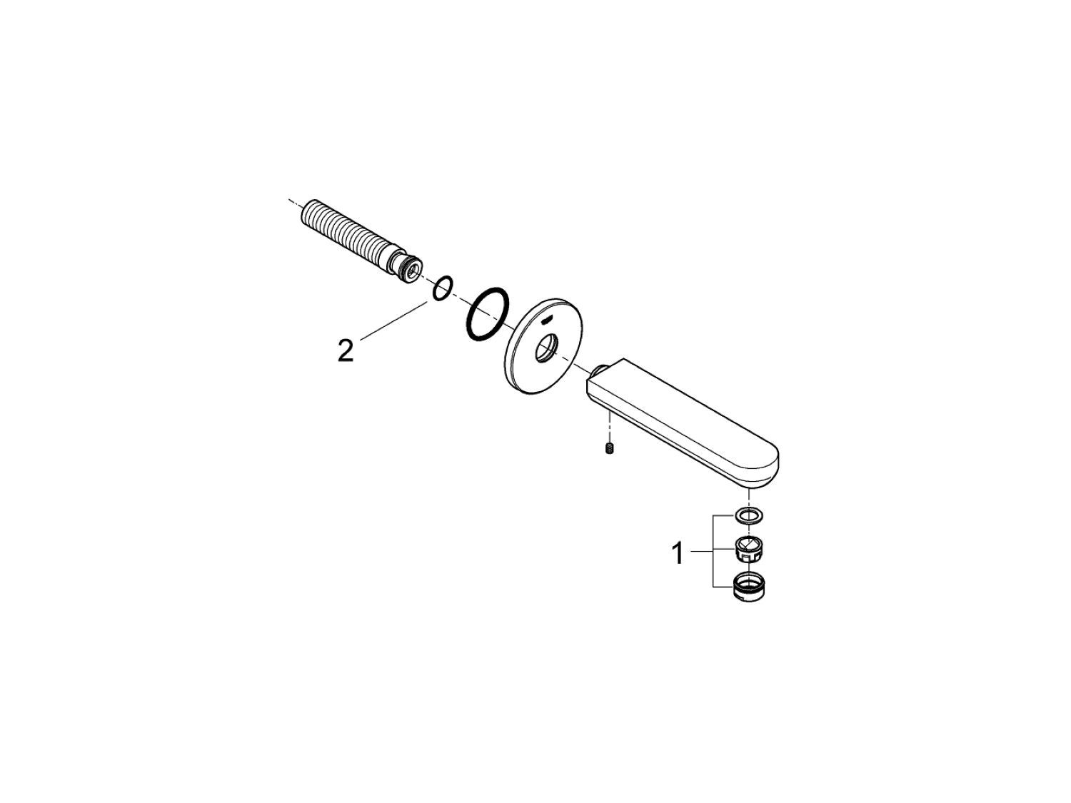 Дозирующий носик с настенной пластиной для ванны Grohe Eurosmart Cosmopolitan ARCH-00101169 - Вид №3