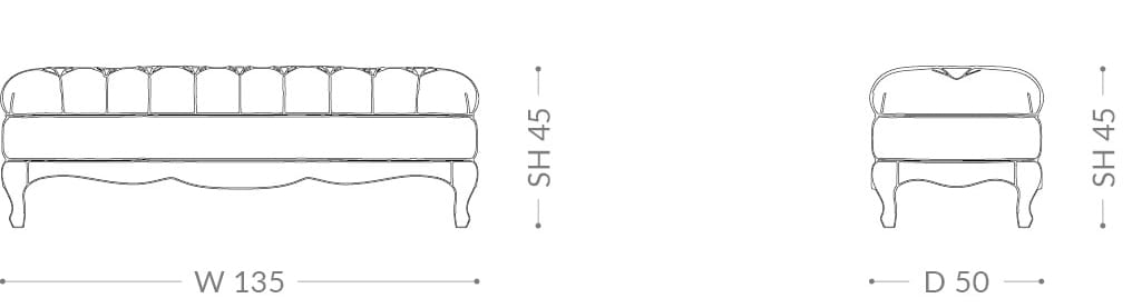 Бархатная мягкая скамейка BRUNO ZAMPA ARCH-00075106 - Вид №3