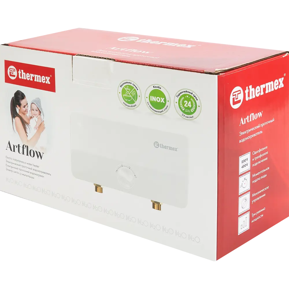 Проточный водонагреватель электрический Thermex Artflow 8000 2110368 кВт белый STLM-2164943 - Вид №3