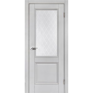 87418102 Дверь межкомнатная остекленная с замком и петлями в комплекте Палермо 70x200 см полипропилен цвет нардо грей STLM-0073792 PORTIKA