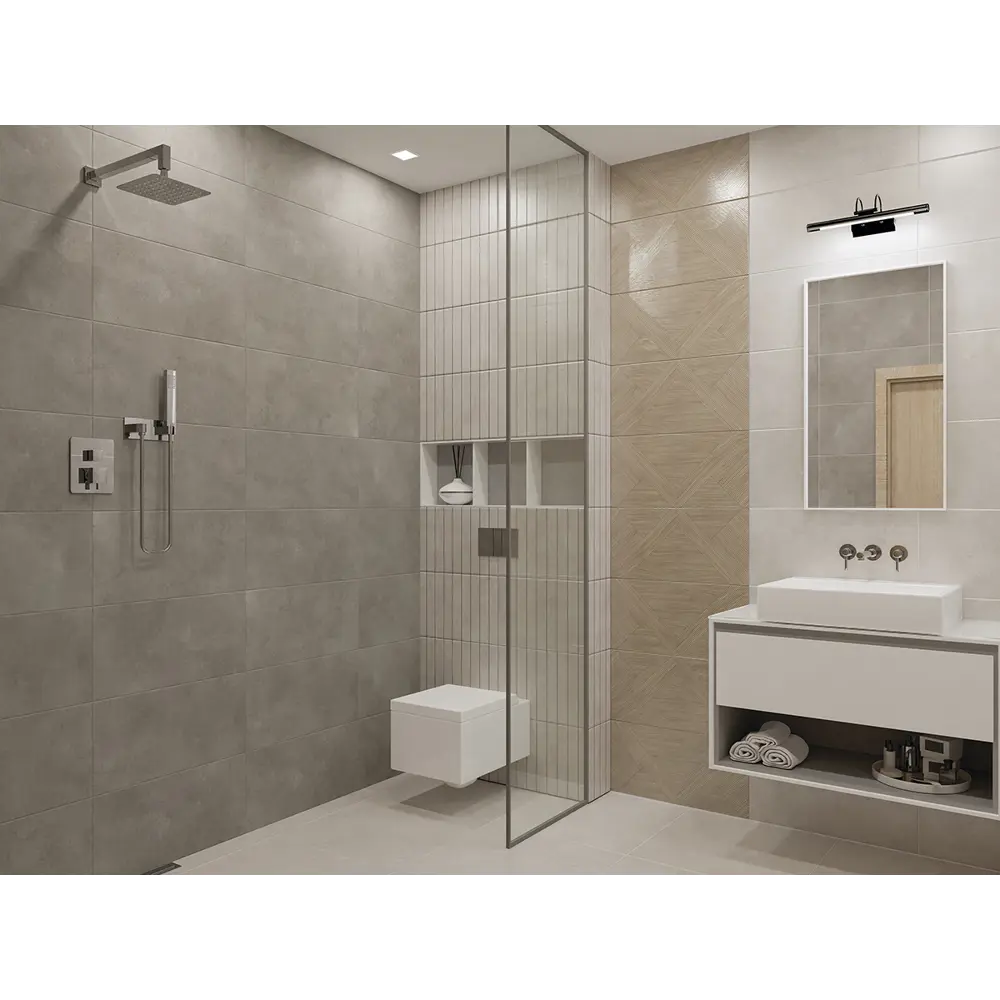 Напольная плитка Azori Global серый бетон 42×42 см для современных интерьеров 82982514 STLM-1564500 - Вид №9