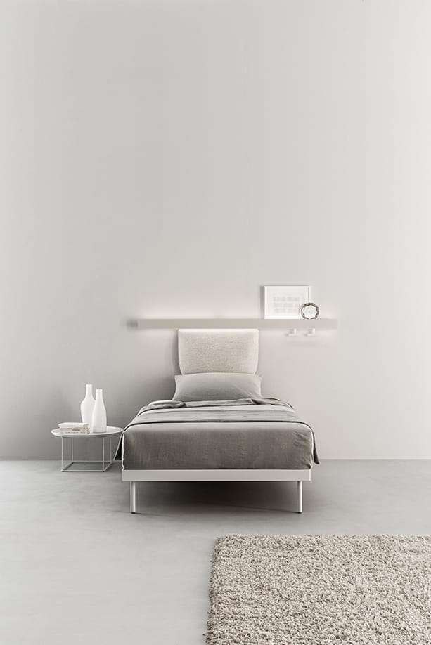 Алюминиевая односпальная кровать с мягким изголовьем Caccaro Groove ARCH-00119492 - Вид №2