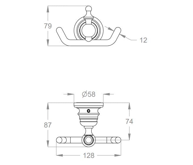 Металлический двойной халат Fir Italia классические аксессуары для ванной комнаты ARCH-00019079 - Вид №1