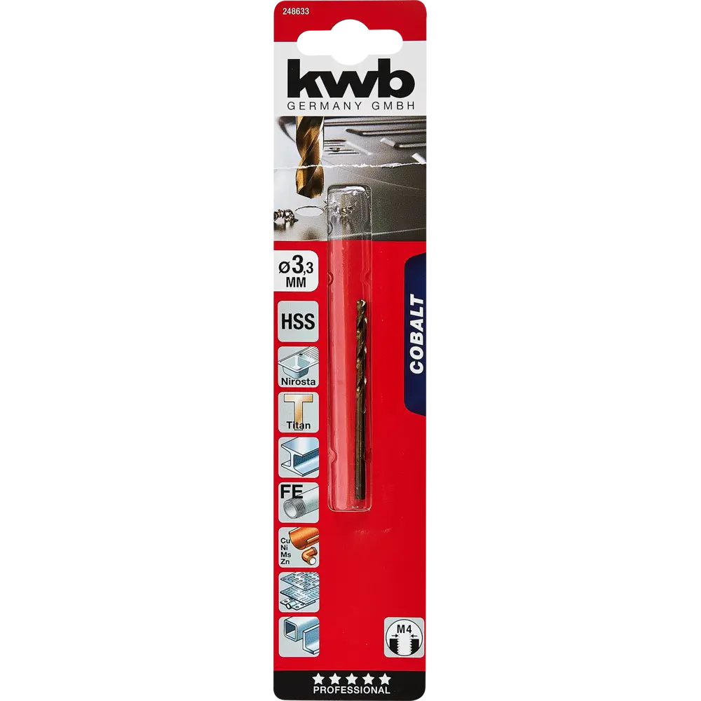 Сверло спиральное по металлу HSS-Co KWB 248633 3.3x61 мм STLM-2117789 - Вид №3