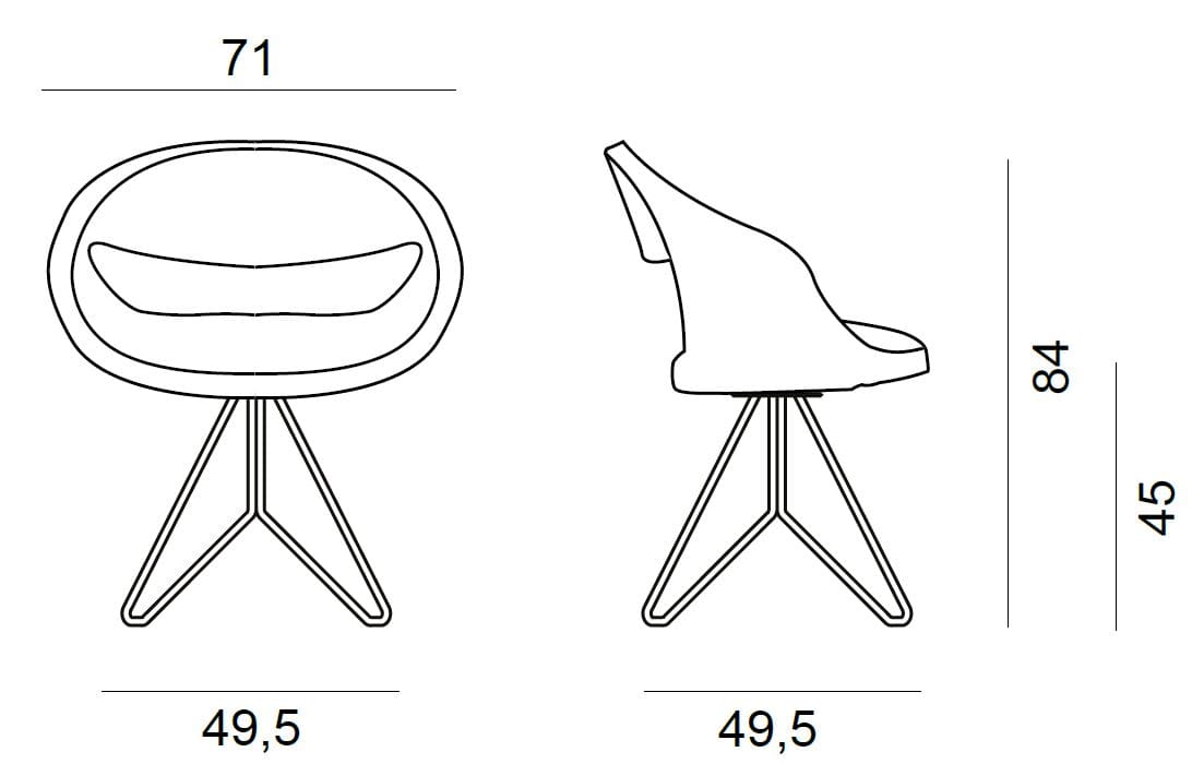 Стул из полипропилена на стальной зажимной основе BBB BABA ARCH-00073690 - Вид №3