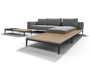 Тканевый угловой модульный садовый диван