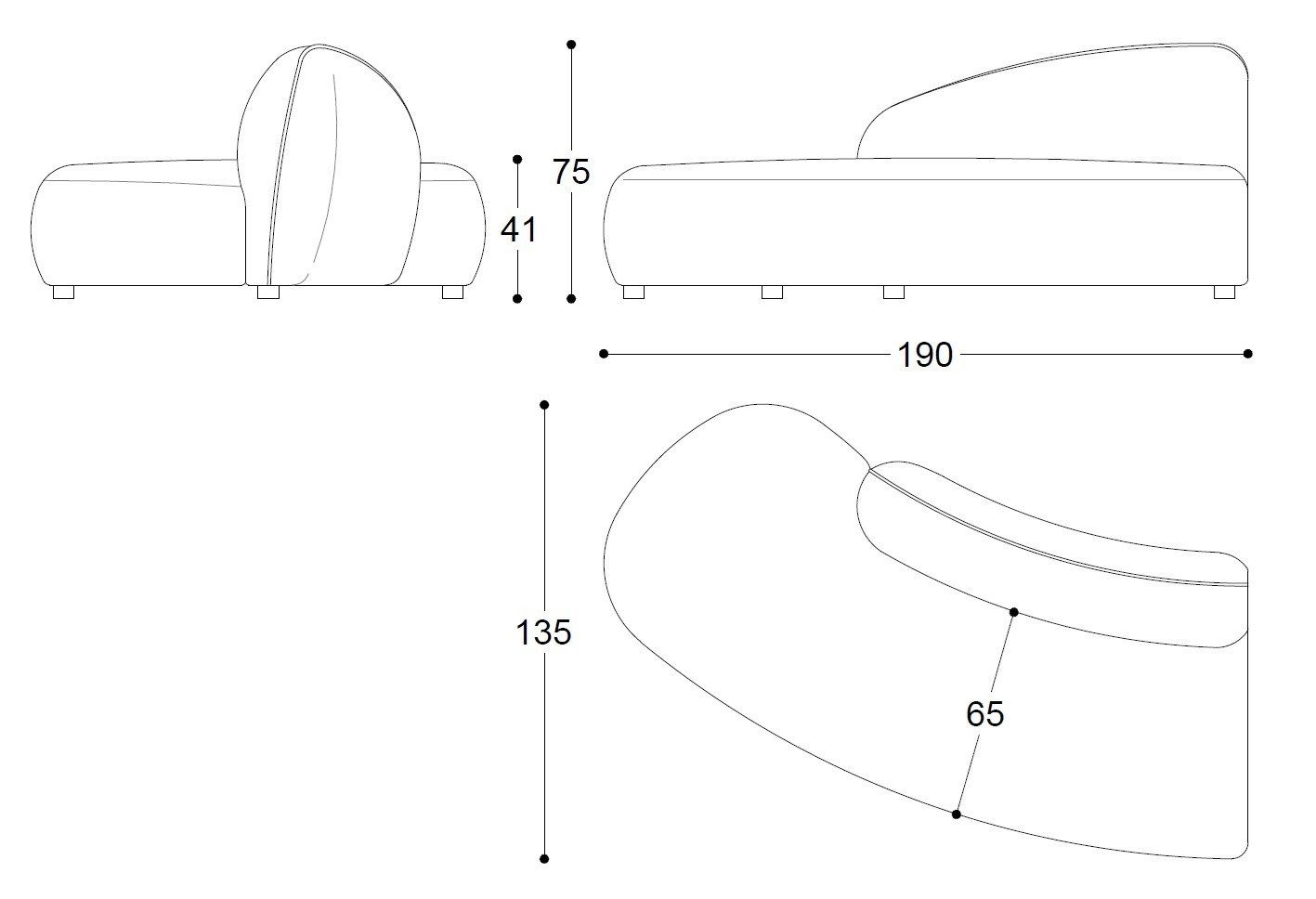 Тканевый изогнутый модульный диван BLACK TIE ERASMO ARCH-00126675 - Вид №7