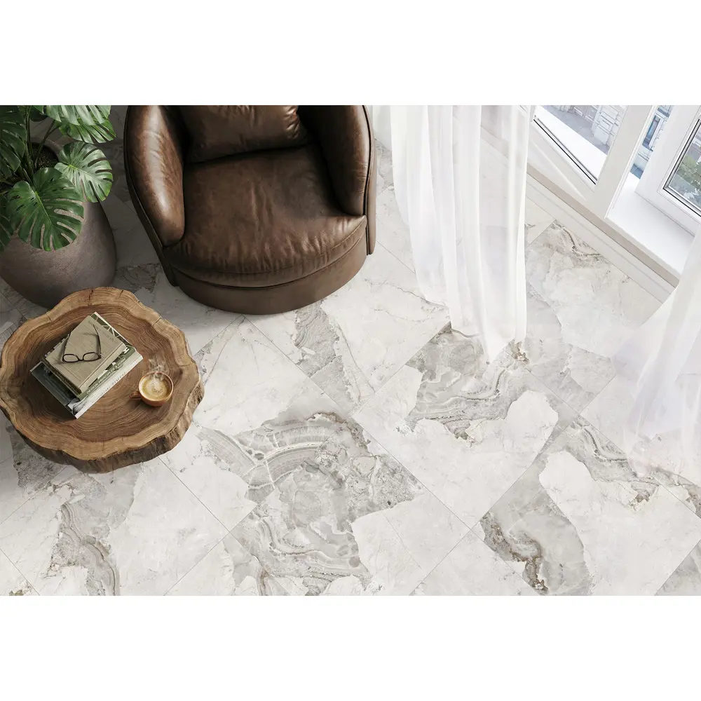 Глазурованный керамогранит Alma Ceramica Patagonia Ice 04 60x60 см 1.8 м² матовый цвет бежевый STLM-2086005