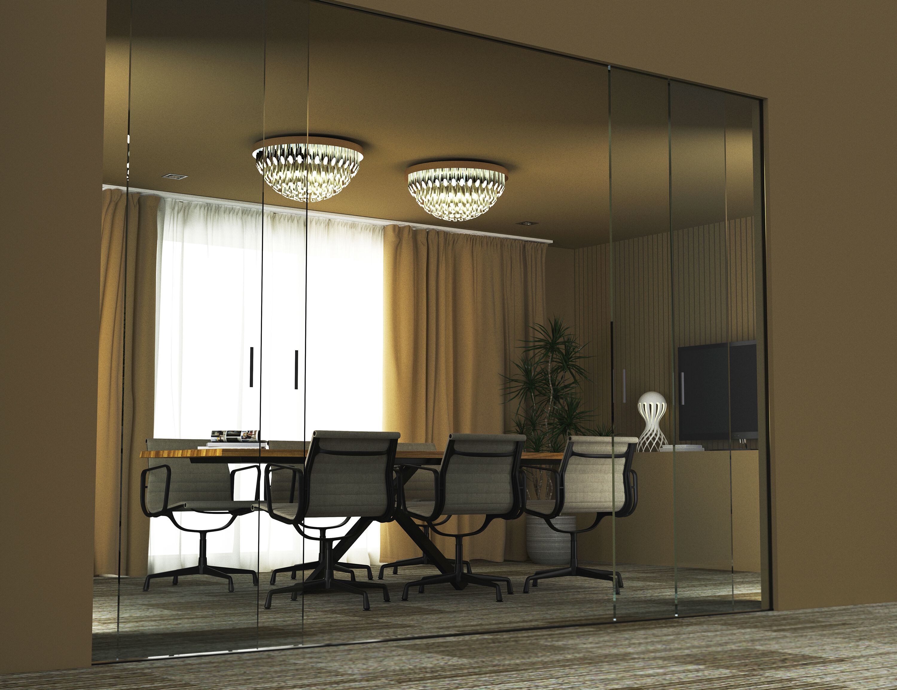 Стальная и акриловая светодиодная потолочная лампа OBLURE ARCH-00146779 - Вид №2