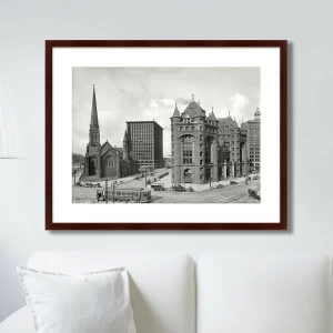 Картина черно-белая 80х100 см Shelton Square, Buffalo, N.Y., 1910г. КАРТИНЫ В КВАРТИРУ  00-3894699 Белый;черный