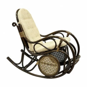 Кресло-качалка с подножкой Transformer ЭКО ДИЗАЙН ПЛЕТЕНАЯ 009700 Бежевый;коричневый
