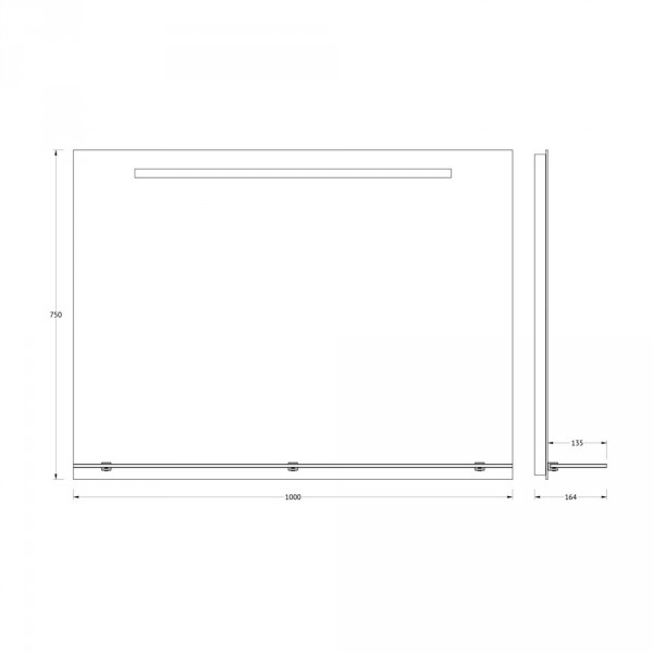 Зеркало с полочкой со встроенным LED-светильником 7W 100x75 см EVOFORM BY 2158 sun-id-561510 - Вид №2