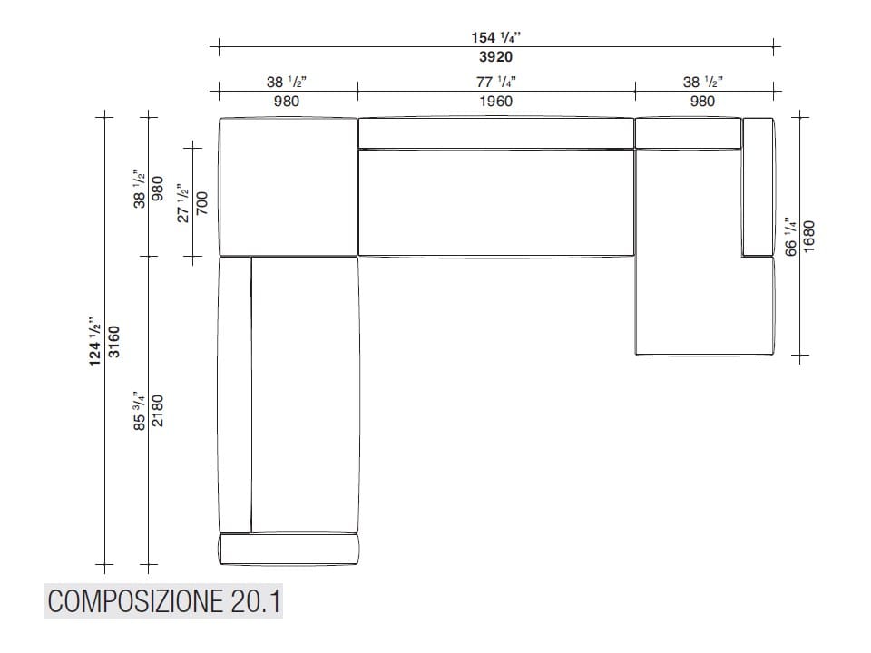 Секционный диван из ткани Lema SNAP ARCH-00147146 - Вид №25