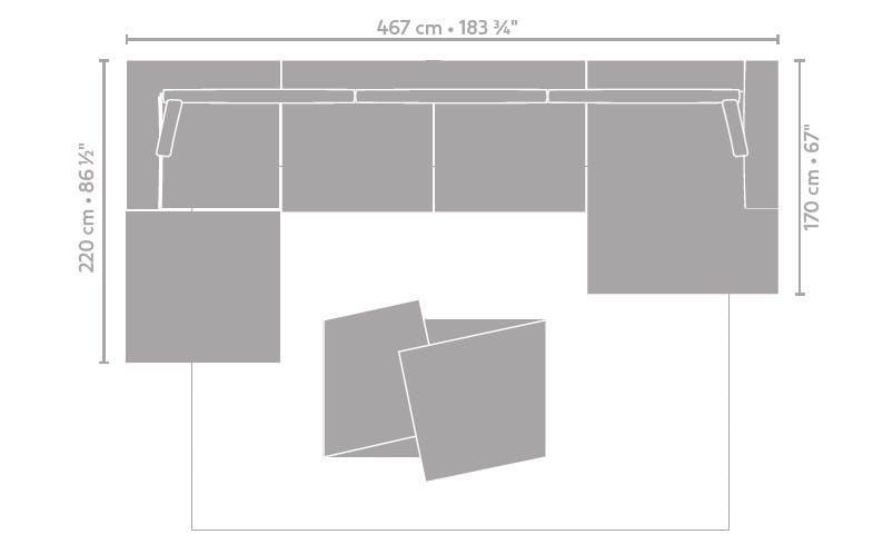 Тканевый диван с полуостровом Linteloo Малибу ARCH-00089959 - Вид №4