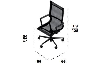 5 спиц ткань регулируемая высота операционный стул офис Bralco Hub ARCH-00072569 - Вид №6