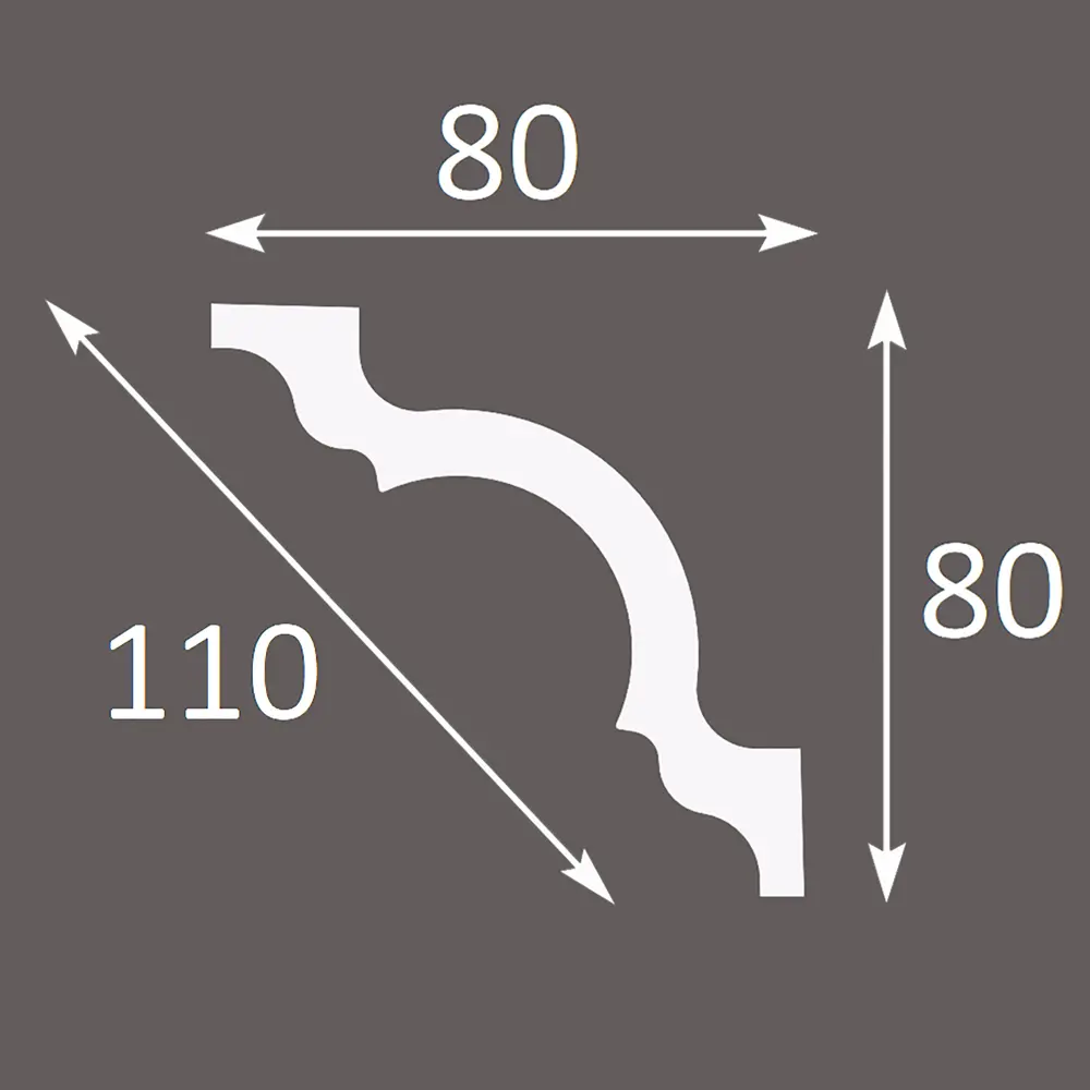 Плинтус потолочный полистирол Inspire DSMSL01103 белый 80x80x2000 мм STLM-2019733 - Вид №5
