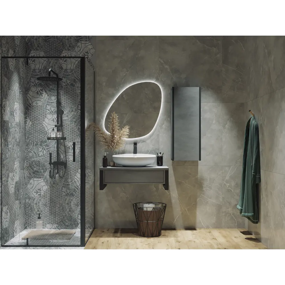 Пенал для ванной 1Marka Urban 35П 1Д подвесной 90x35 см цвет бетон лофт STLM-2018348 - Вид №5