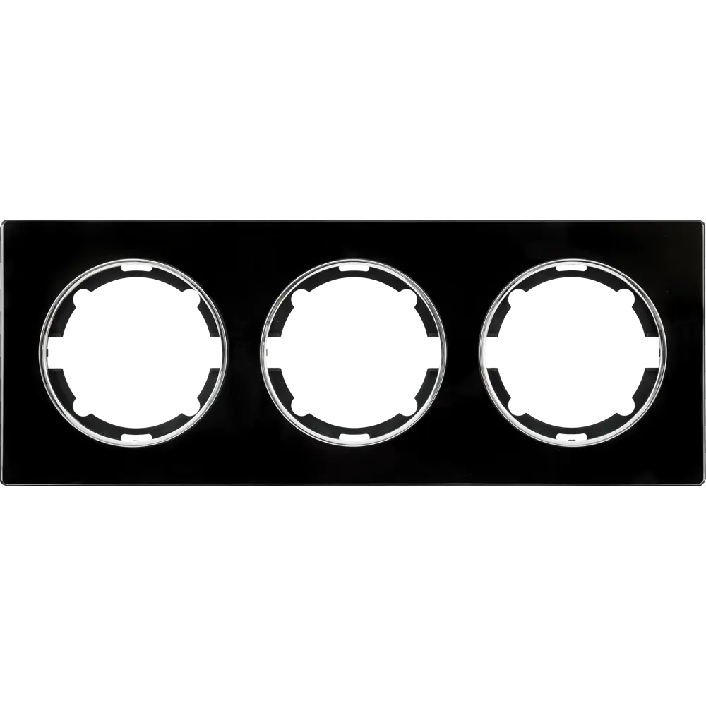 ONEKEYELECTRO Стеклянная рамка тройная черная для розеток и выключателей 82838539 Florence STLM-0036870
