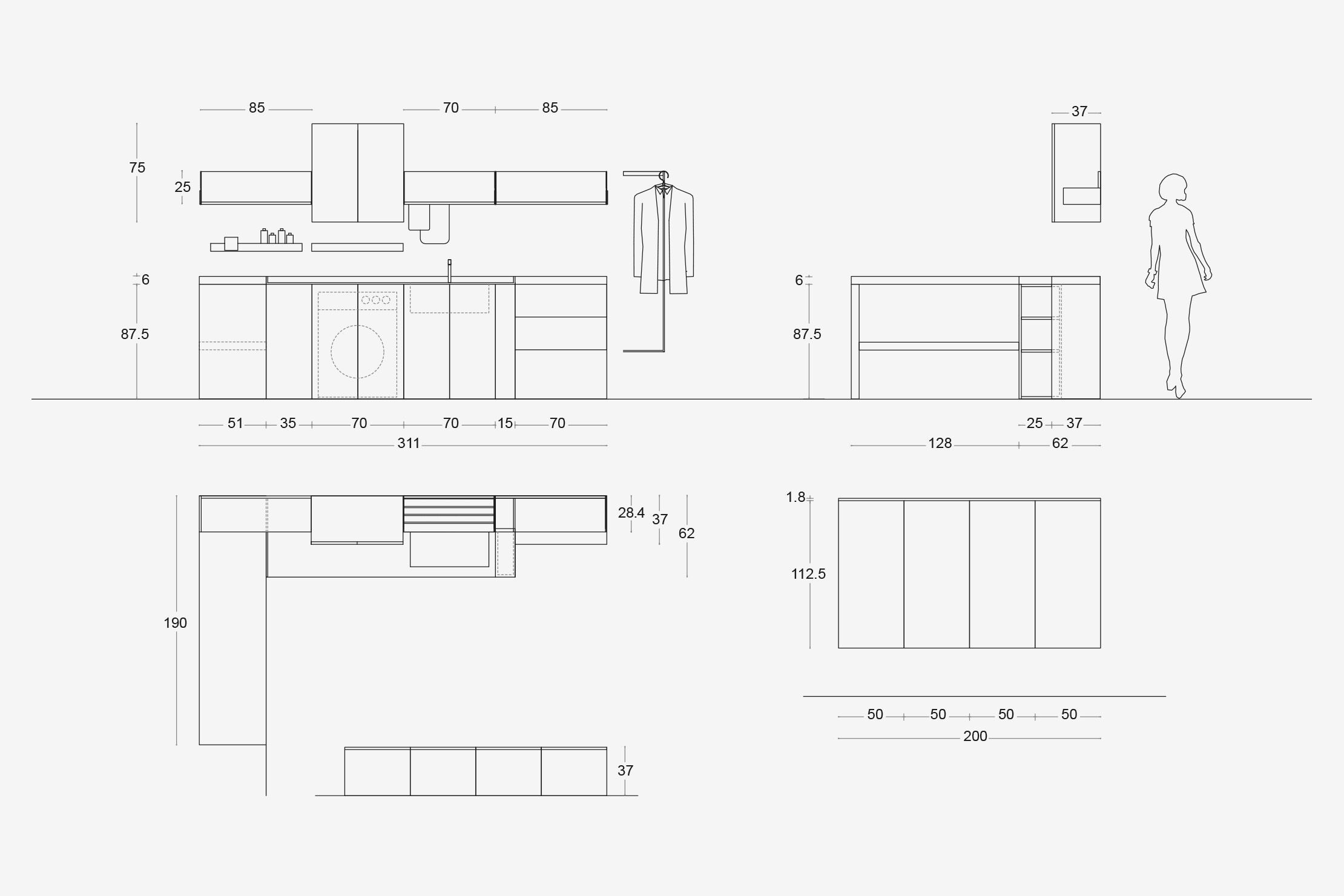 Деревянный шкаф для белья ARCOM I_WASH ARCH-00090563 - Вид №4