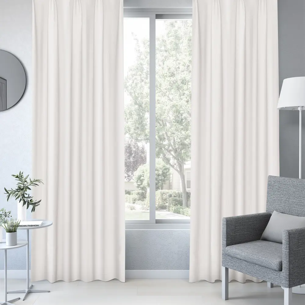 88935241 Штора на ленте Inspire Tula 160x280 см цвет кремовый STLM-1068192