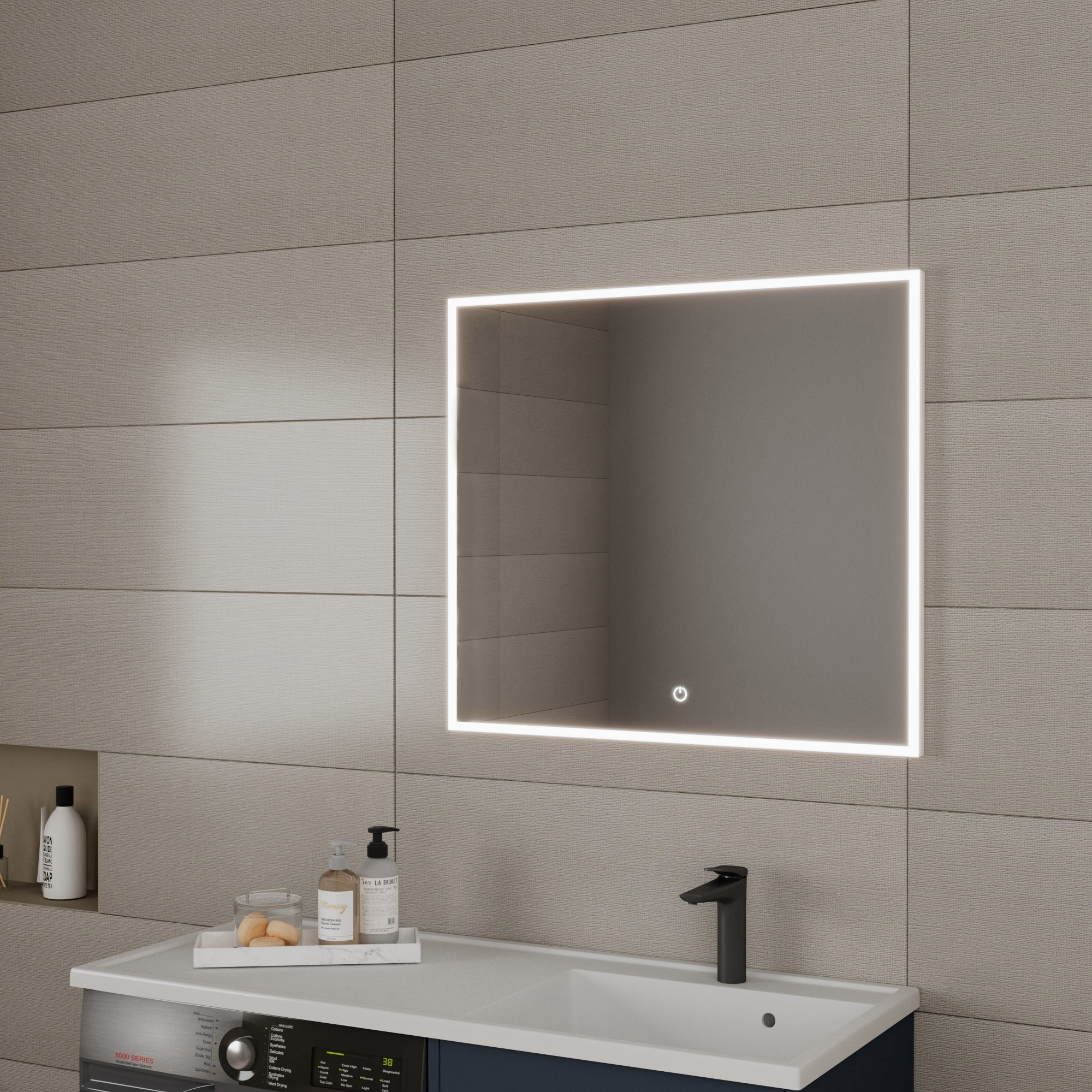 90585929 Зеркало для ванной с подсветкой 80х70см STOUN STLM-0295949 VENECIANA