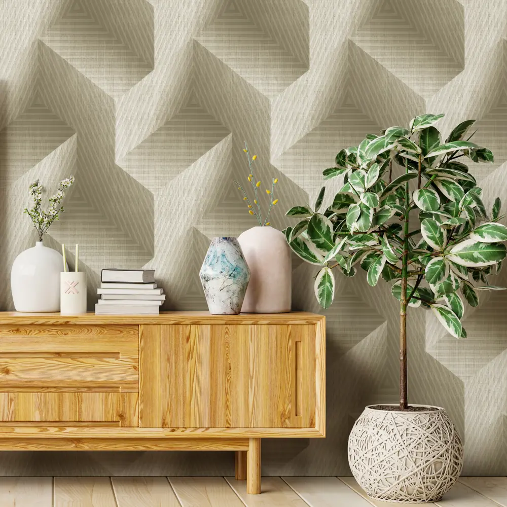 Erismann Rebus: флизелиновые обои с геометрическим узором в бежевых тонах 89404422 STLM-1576616 - Вид №4