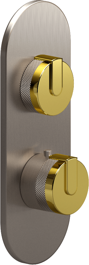 E-8026-R1PBE0-L1PB-BNi-T Планка M-Series с 2 ручками - Внешняя часть GRAFF MOD+