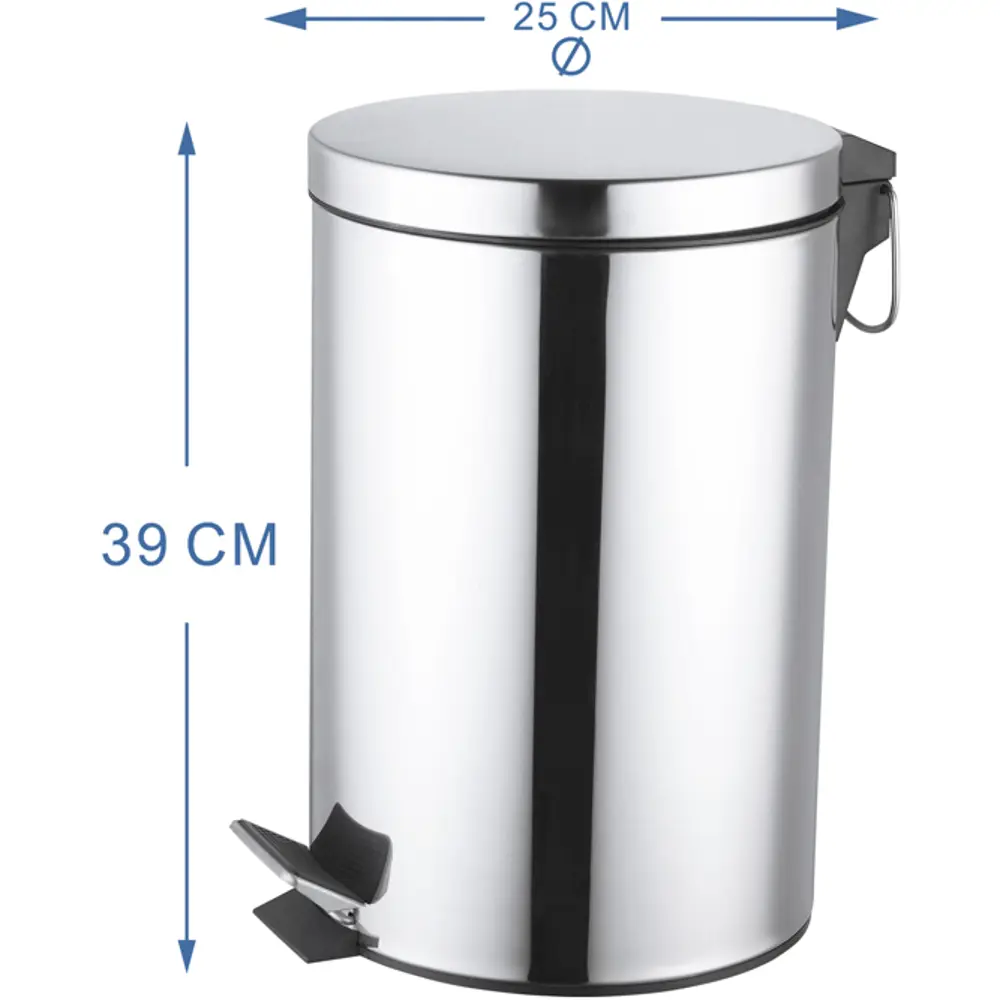 Бак для мусора в ванную комнату KONSENSA Терни 12 л сталь цвет хром STLM-2088685