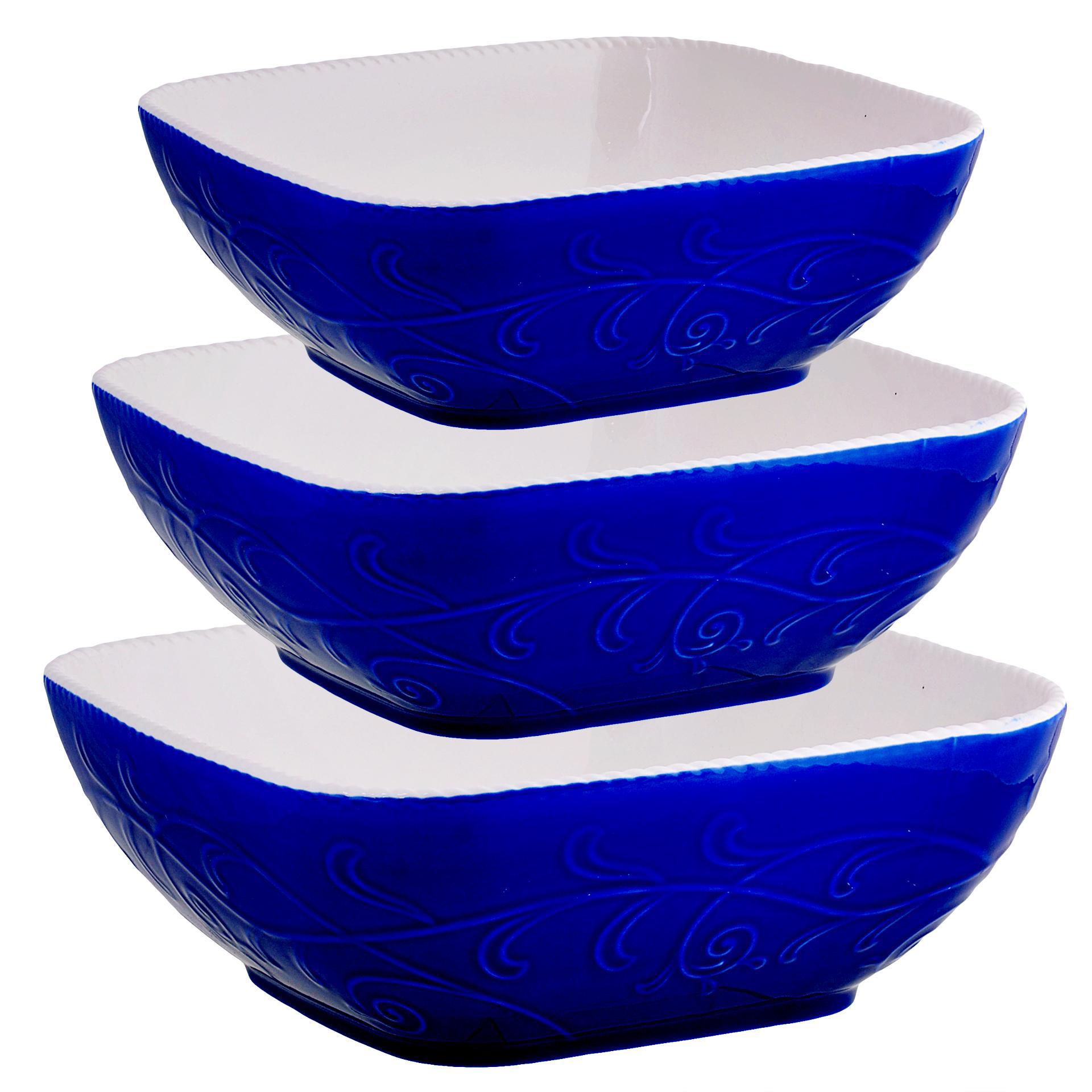 90188620 Набор салатниц керамика цвет синий 3 шт 29571 STLM-0126043 LORAINE