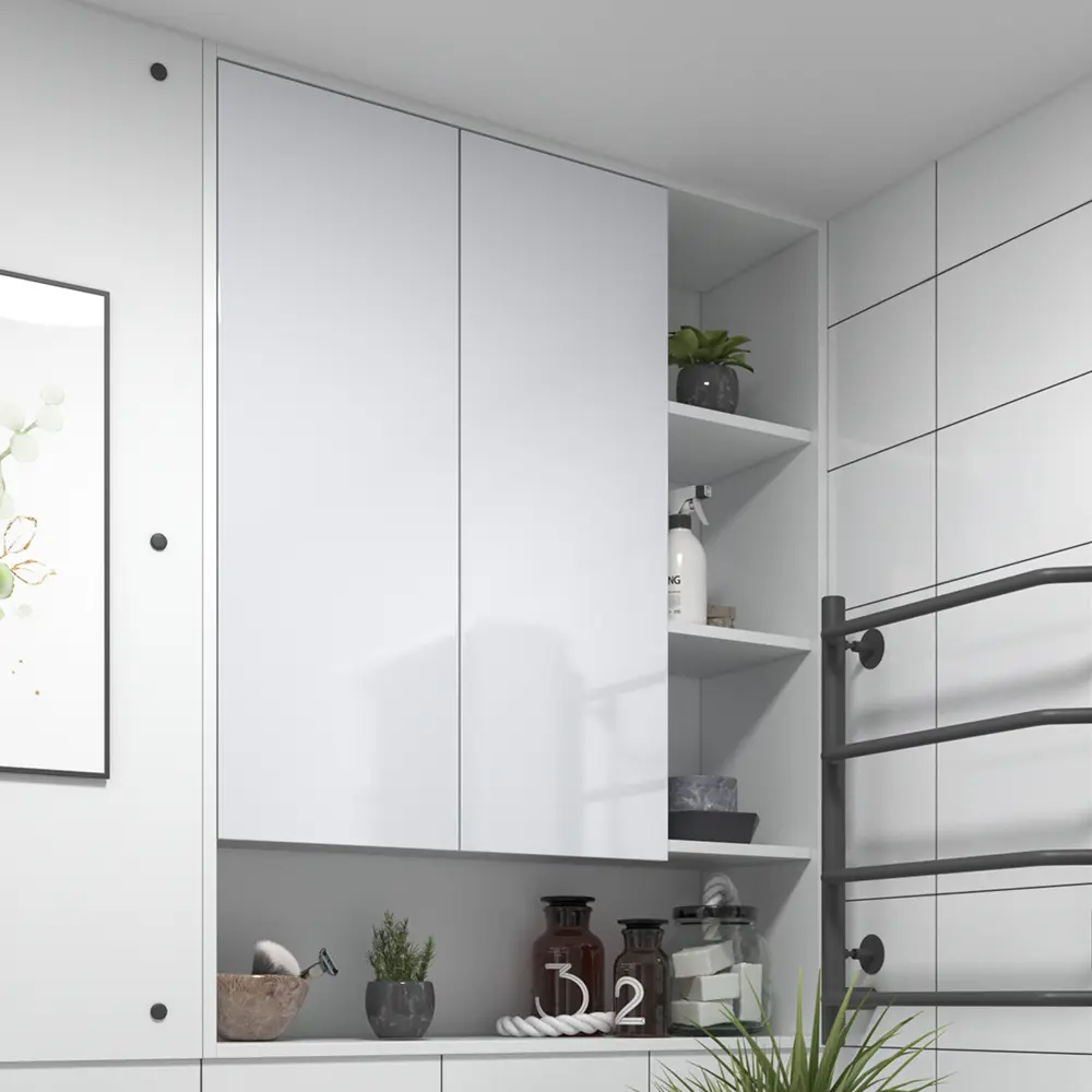 Шкаф для ванной комнаты без зеркала подвесной Vigo Milk 89.5x116x30 см цвет белый STLM-2063565 - Вид №7