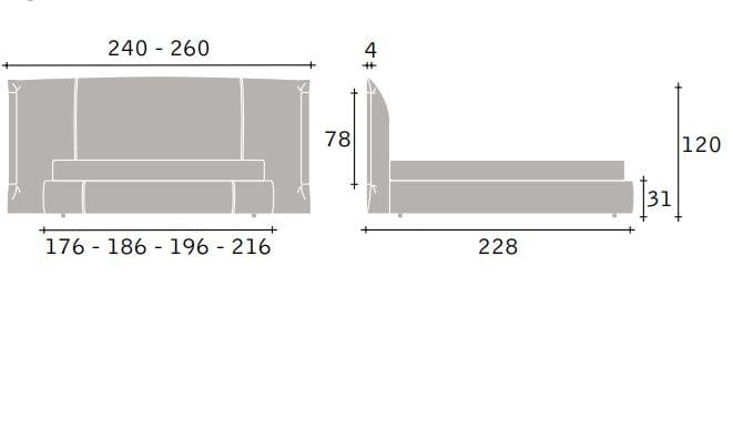 Двуспальная мягкая кровать Flou Amal ARCH-00078911 - Вид №6