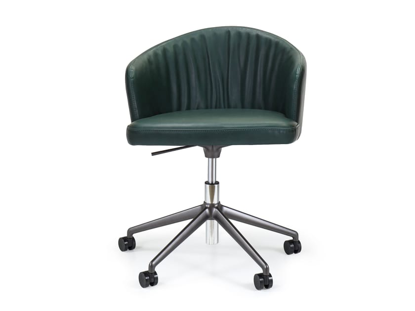 Кожаный поворотный офисный стул с 5 спицами Borzalino Джо ARCH-00111748