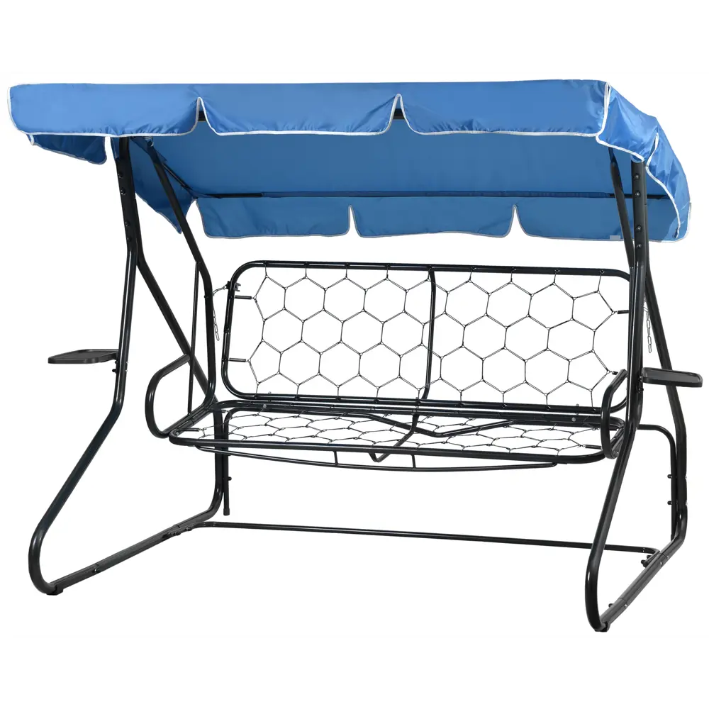 Качели садовые BEGINIA Losanna 2-х местные до 280 кг металл голубой STLM-2054043 - Вид №7