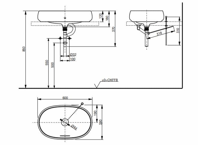 Овальная столешница из галалата TOTO CE PJS05WEE#MW ARCH-00086028 - Вид №3