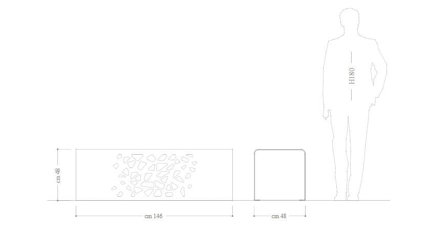 Оцинкованная стальная скамья без спинки DIMCAR Komete ARCH-00022663 - Вид №4