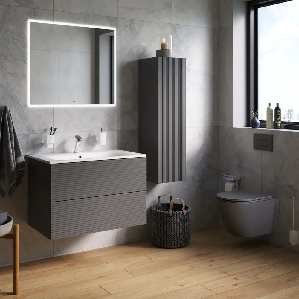 AM.PM Struktura — подвесная тумба под раковину 80 см в цвете графит 86746450 STLM-0071206 - Вид №7