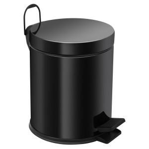 Ведро-контейнер для мусора с педалью 5 л 123001 цвет черное BERGES