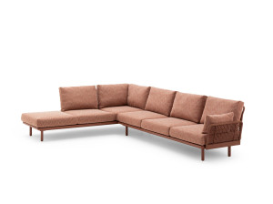 Угловой садовый диван из ткани