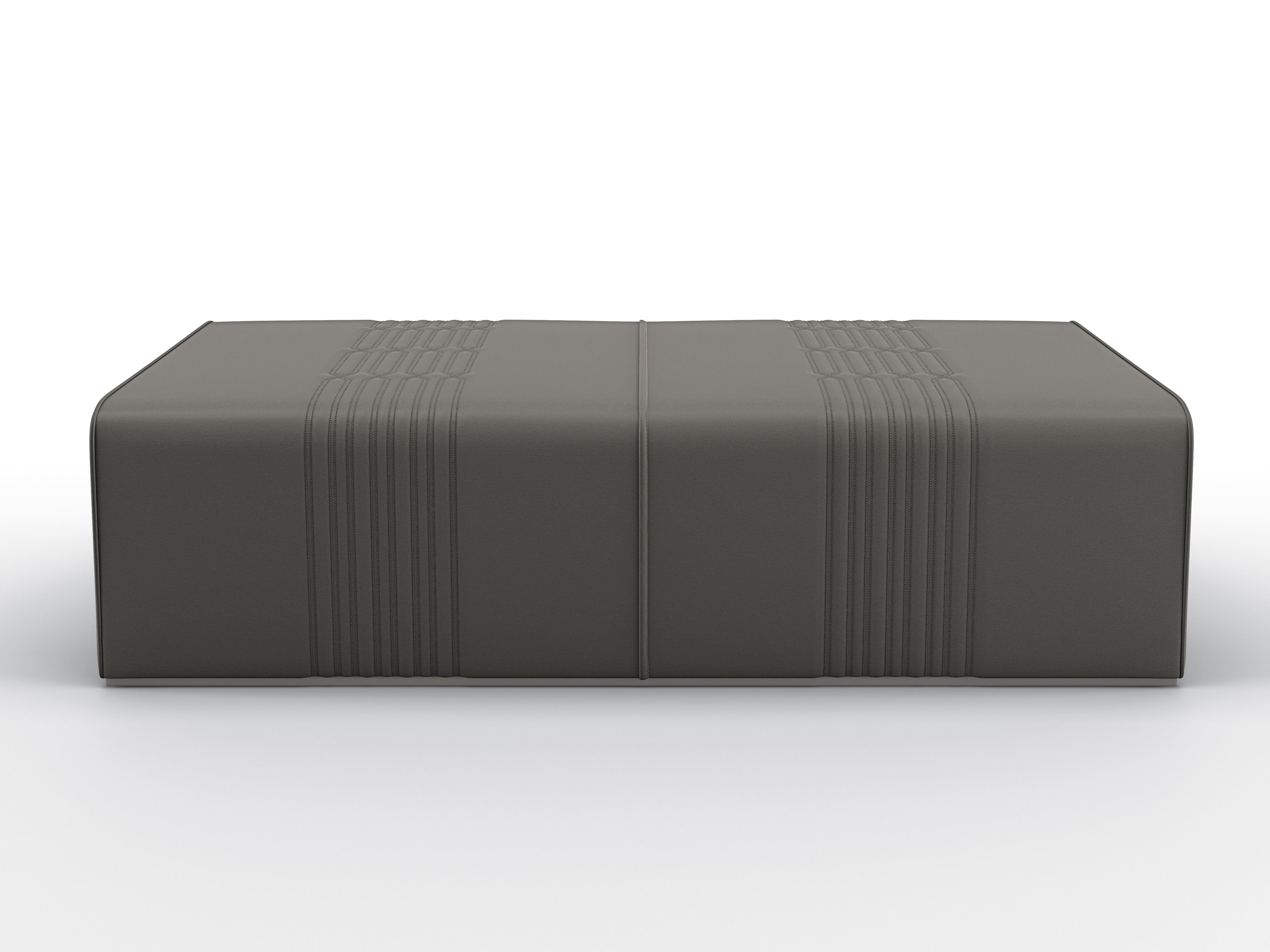 Кожаный прямоугольный пуф BRUNO ZAMPA серый ARCH-00037588